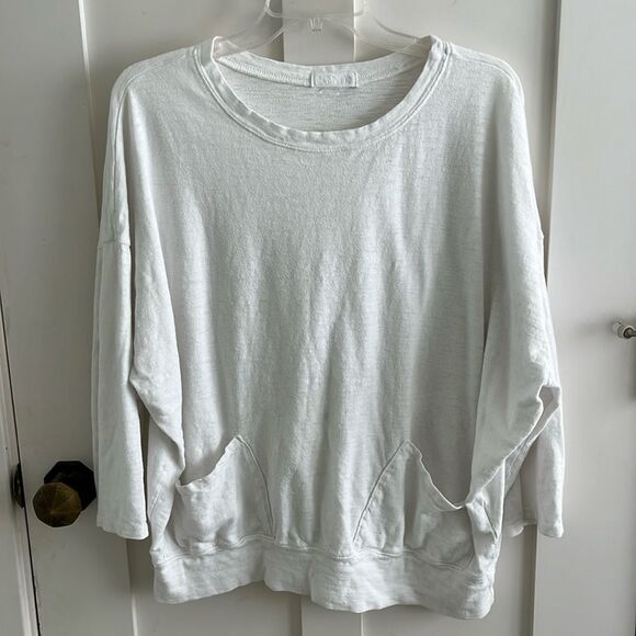CP Shades white Cotton Sweatshirt Dolman Sleeves pockets USA made Sz S - Picture 1 of 10